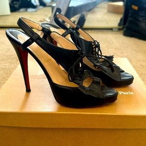 Christian Louboutin Sometimes Lace Up Leather Platform Sandals